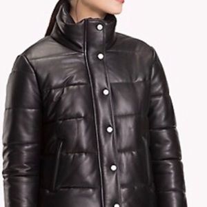 tommy hilfiger leather jacket ladies